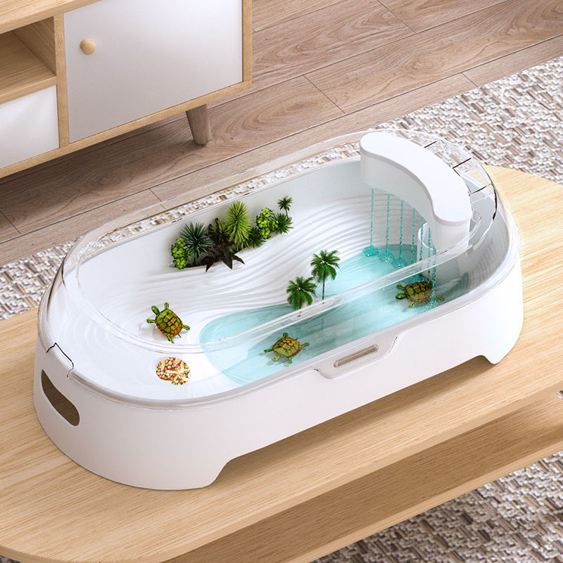 乌龟缸养专用生态缸大小型巴西龟家用养殖养龟箱盆带晒台