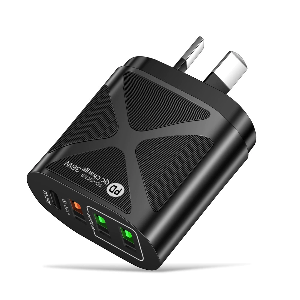 36W адаптер по австралийским стандартам, корейское соответствие, PD+QC3.0, 2.4A, двойной USB, быстрая зарядка для мобильного телефона, мультипортовый с PD-зарядным блоком