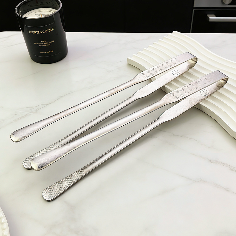 Pure Titanium Barbecue Tongs, Ice Flower Bread Dessert Tongs, Korean-Style Grilling Tongs, Kitchen Cooking Buffet Vegetable Steak Tongs