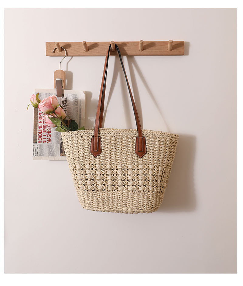 Femmes Grande Toutes Les Saisons Paille Style Vintage Style Classique Sac De Paille display picture 2