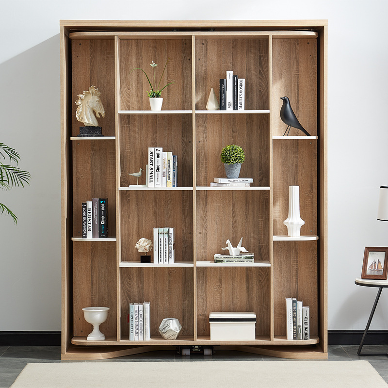 Factory wholesale rotating invisible bed wall bed flip bookcase smart folding bed Murphy bed hidden bed hardware accessories