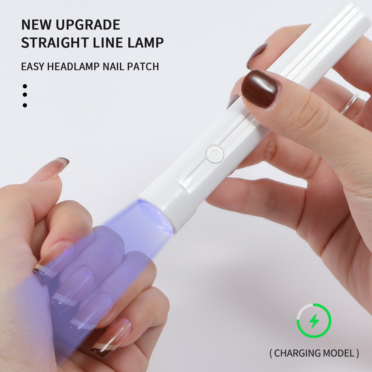 Lámpara de fototerapia de uñas portátil de una sola palabra almacenamiento de energía recargable portátil pegamento de esmalte de uñas pequeño de secado rápido mini lámpara de cocción púrpura