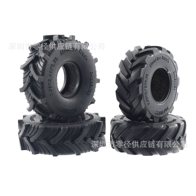 4Pc Wheel 1/24 Tire Scx24 Soft Rubber Tire 54/62 mm Mustang Gladiator Latch Parts
