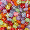 Plastic acrylic beads with letters heart shaped, English letters