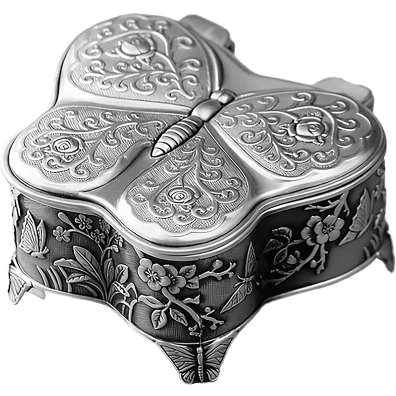 Маленькая металлическая музыкальная шкатулка с бабочкой, творческий подарок