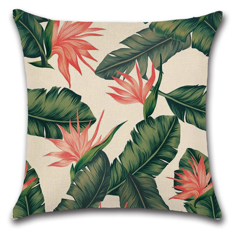YC Amazonas plantas tropicales flor decoración abrazo funda de almohada casa sofá funda de almohada cojín de hoja de plátano coche