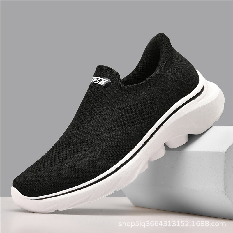 Cross-Border New Men's Four-Season Soft-Soled Breathable Walking Shoes for Mothers, One-Legged Mesh Casual Sports Shoes for the Elderly Cross-Border New Men's Four-Season Soft-Soled Breathable Walking Shoes for Mothers, One-Legged Mesh Casual Sports Shoes for the Elderly