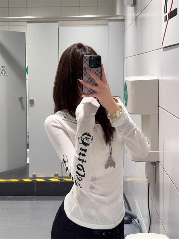 y2k辣妹防晒罩衫女夏季美式长袖连帽长袖t恤亚文化修身显瘦上衣潮|undefined