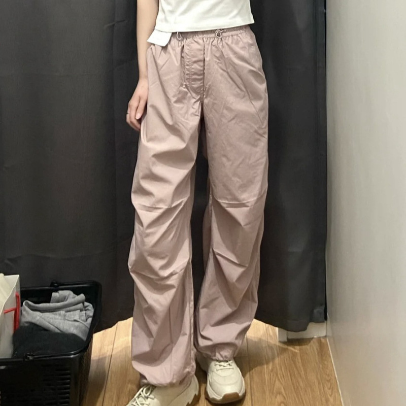2024 Summer New Parachute Pants Women's Casual Wide Leg Pants Sweat Absorbing Quick-drying Cushion Pants SY464888