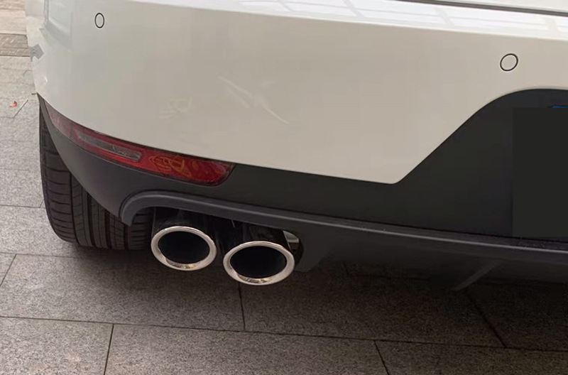 Suitable for Porsche macan sports three-layer four-out tail throat Maca GTS exhaust pipe modification round mouth square mouth