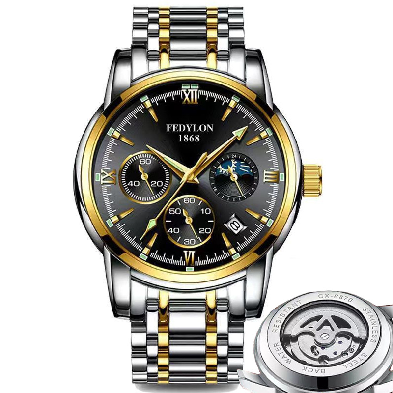 Reloj Fotilun 2024, nuevo modelo para hombre, reloj no mecánico, totalmente automático, resistente al agua, luminoso, moderno reloj de cuarzo para estudiantes.