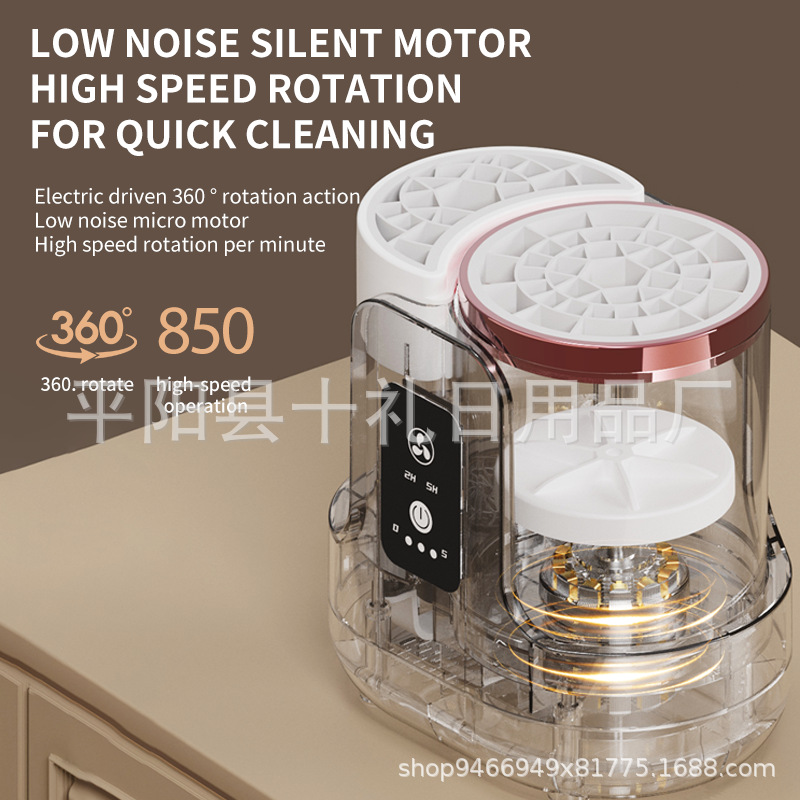 Herramienta de limpieza multifuncional de cepillo de maquillaje de dos en uno, herramienta de limpieza automática para perezoso, herramienta de limpieza de aire seco integrada, herramienta de limpieza automática