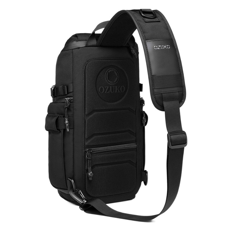 Ozuko Tactical Crossbody Bag, Chest Bag, Water-Repellent, Multi-Functional, Close-Fitting Men's Outdoor Cycling Shoulder Bag