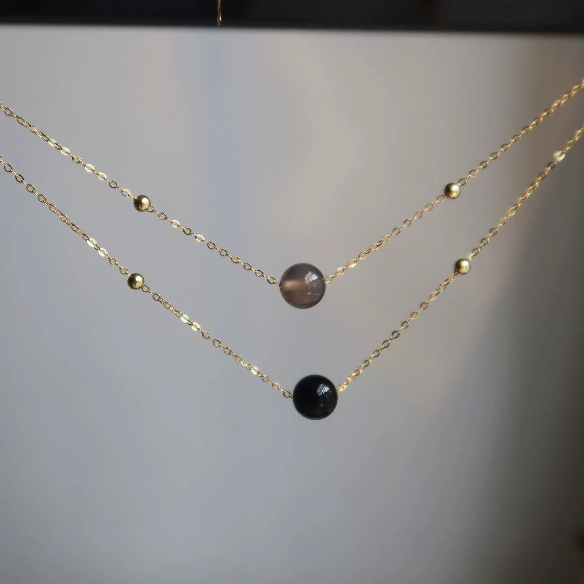 Два ретро один черный агат новый китайский халцедон ожерелье