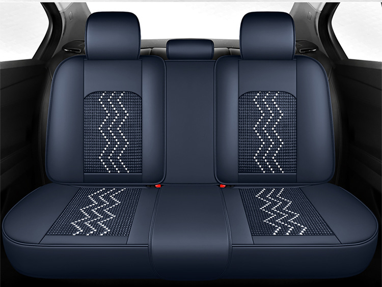Ice Silk Car Seat Cushion, Light Luxury Full-Cover Nappa Leather Car Seat Cushion, New Model for All Seasons, Five-Seater Universal Car Cushion Cover Wholesale