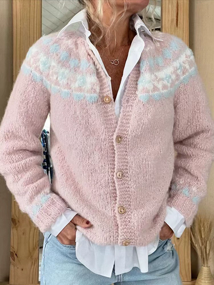 Этно- knitted sweater, cardigan, jacket, city style, European style, ethnic style, wish