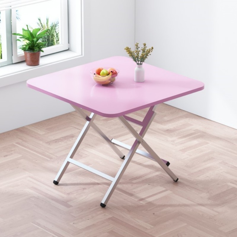 Mesa plegable, mesa de comedor casera, mesa de comedor portátil simple, mesa cuadrada de alquiler, mesa cuadrada simple de comedor