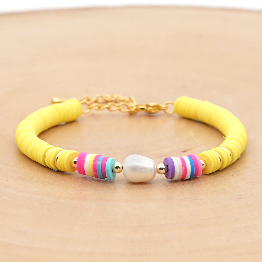 Color Block Fashion No Inlaid Soft Clay Bracelets Wholesale display picture 8