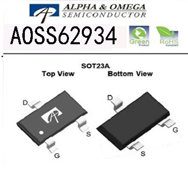 原装AOS万代 AOSS62934  100V 2 A N沟道  SOT23-3 MOS场效应管