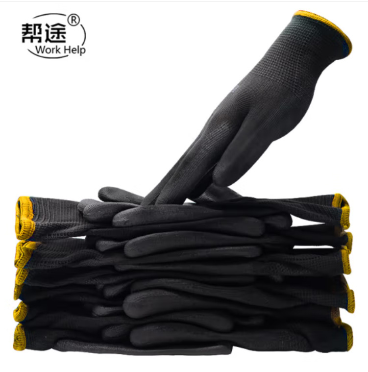 PU 코팅 손바닥 M 검정색-노란색 가장자리(Bangtu)