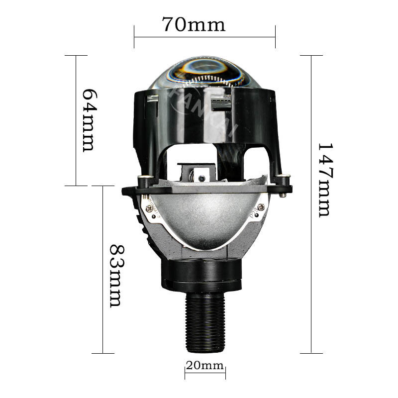 Faros LED de automóviles de 2,5 pulgadas doble lente de luz doble copa de luz de alta potencia 55W sin pérdidas universal H4H7 cerca de todo