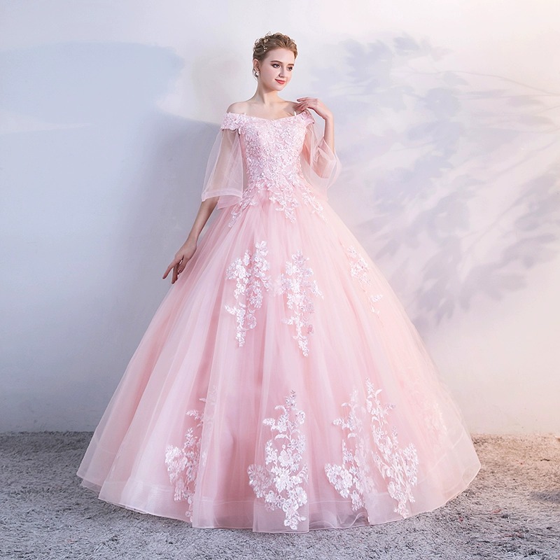Student Report performance art exam dress stage solo pettiskirt event host evening dress long performance dress female