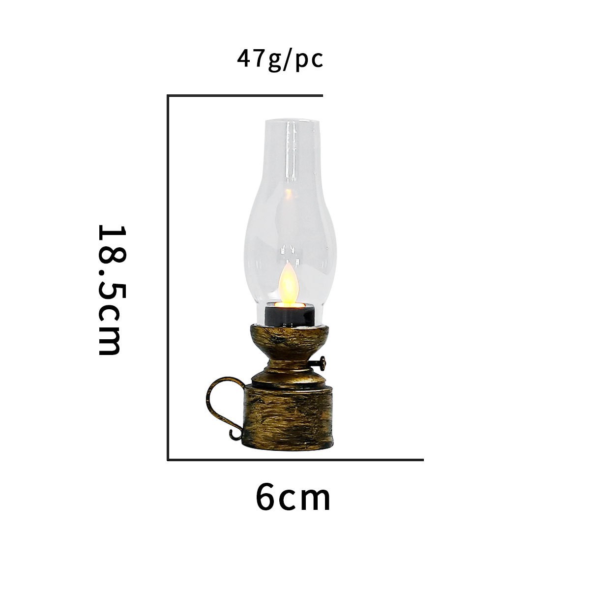 Lámpara de queroseno retro LED lámpara de vela electrónica de simulación de lámpara de aceite nostálgica decoración de la atmósfera de escritorio de decoración de lámpara de noche