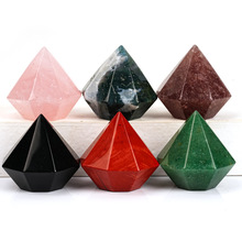 天然水晶东陵玉钻头蒙古包原石打磨水晶塔六面柱消磁能量摆件批发