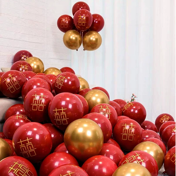 Pomegranate red hi characters 20+ metal gold 20+ sequins rose gold 10