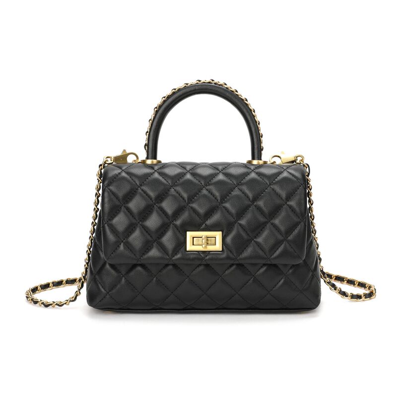 2025 New Style Bag Full Goatskin Large Capacity Single Shoulder Crossbody Women's Bag with Diamond Chain Handbag Inside and Outside