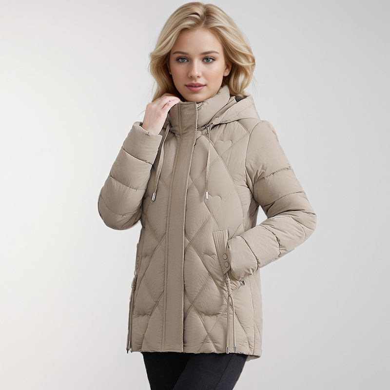 Women's Clothing Large size hooded winter mother's new fashion cotton coat warm middle aged slim short Warm jacket cotton coat_voghion.com