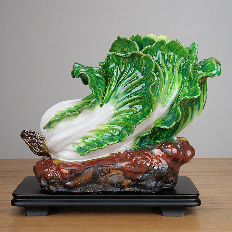 Foshan ceramic Shiwan Doll new Chinese decoration Chinese cabbage office cabinet sofa side corner table decoration