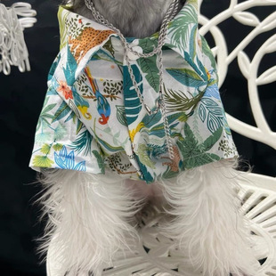 Dog Shirt Spring and Summer Thin Teddy Puppy Clothes Teddy Schnauzer Cat Small Size Dogs Anti-Shedding Air Conditioner
