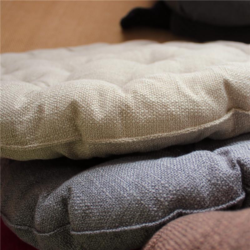 Linen Seat Cushion for Cross-Legged Sitting, Japanese-Style Solid Color Tatami Floor Mat, Thickened Meditation Cushion, Soft and Breathable for Bay Windows