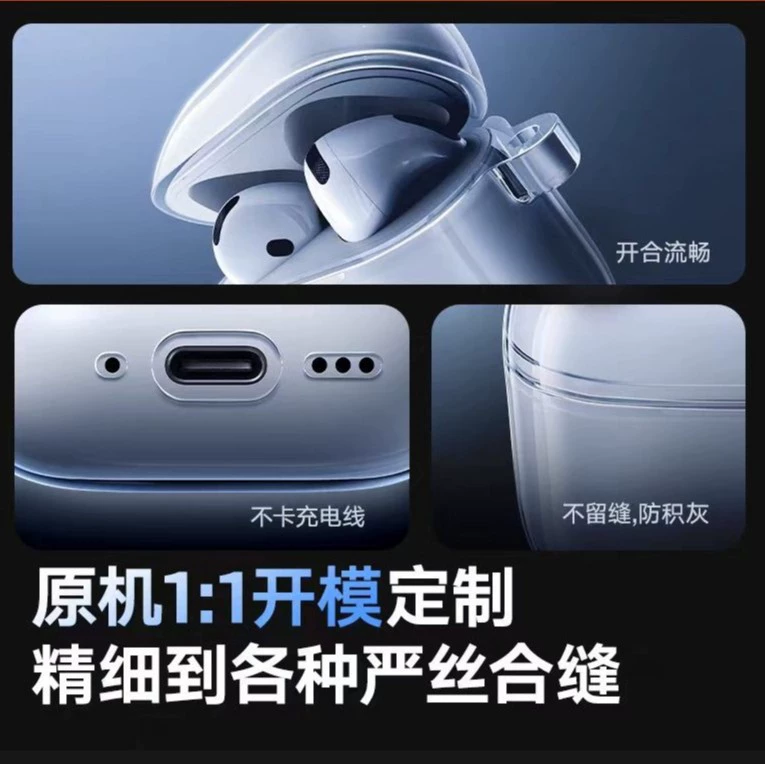 Прозрачный защитный чехол из ТПУ (Apple AirPods Pro2 / AirPods 1–4), тонкий ударопрочный