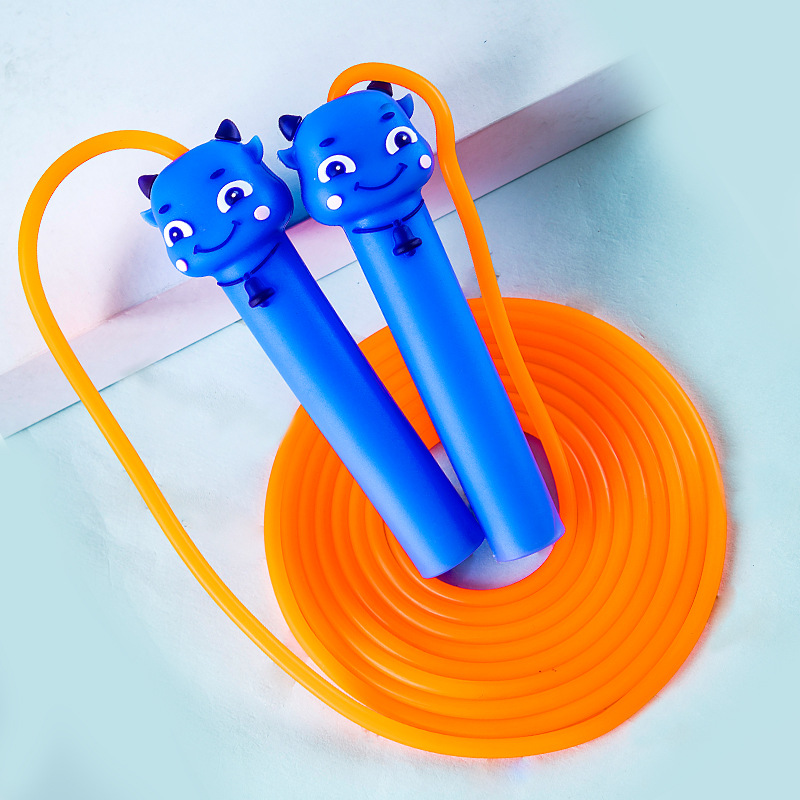 Cuerda de saltar de goma suave de dibujos animados para niños mango elástico resistente al desgaste resistente a tirones cuerda de goma suave mango de silicona entrenamiento de examen deportivo cuerda de saltar