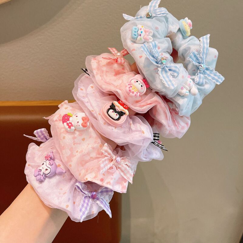 Children's Sanrio Candy-Colored My Melody Kuromi Hair Ties for Girls Ponytail Hair Accessories