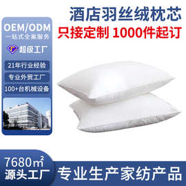 全棉羽丝绒枕芯星级酒店防羽布枕头护颈枕工厂直供纤维枕批发定制