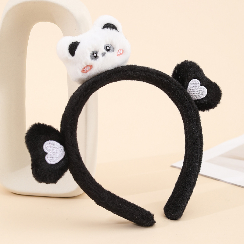 Otoño y invierno de peluche de jade de dibujos animados lavarse la cara correa de cabello adorable oso color combinación correa de cabello de muñeca impermeable adornamientos de cabello al por mayor