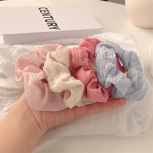 Cream-colored ball hair tie Korean style Instagram fat intestine hair tie new rubber band hair accessory for women