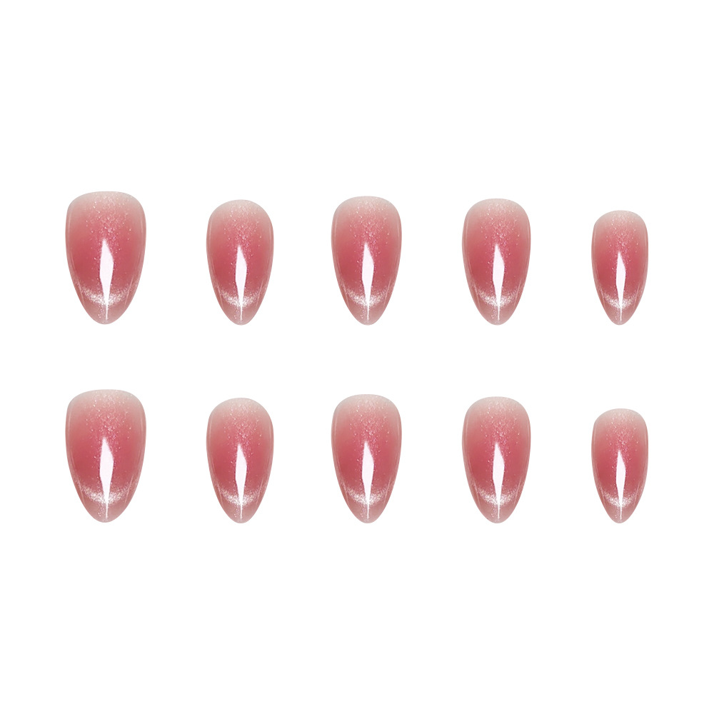 Comercio exterior blush hielo ojo de gato manicura viento dulce almendras blanquear usar uñas 30 piezas uñas falsas en stock al por mayor image 5