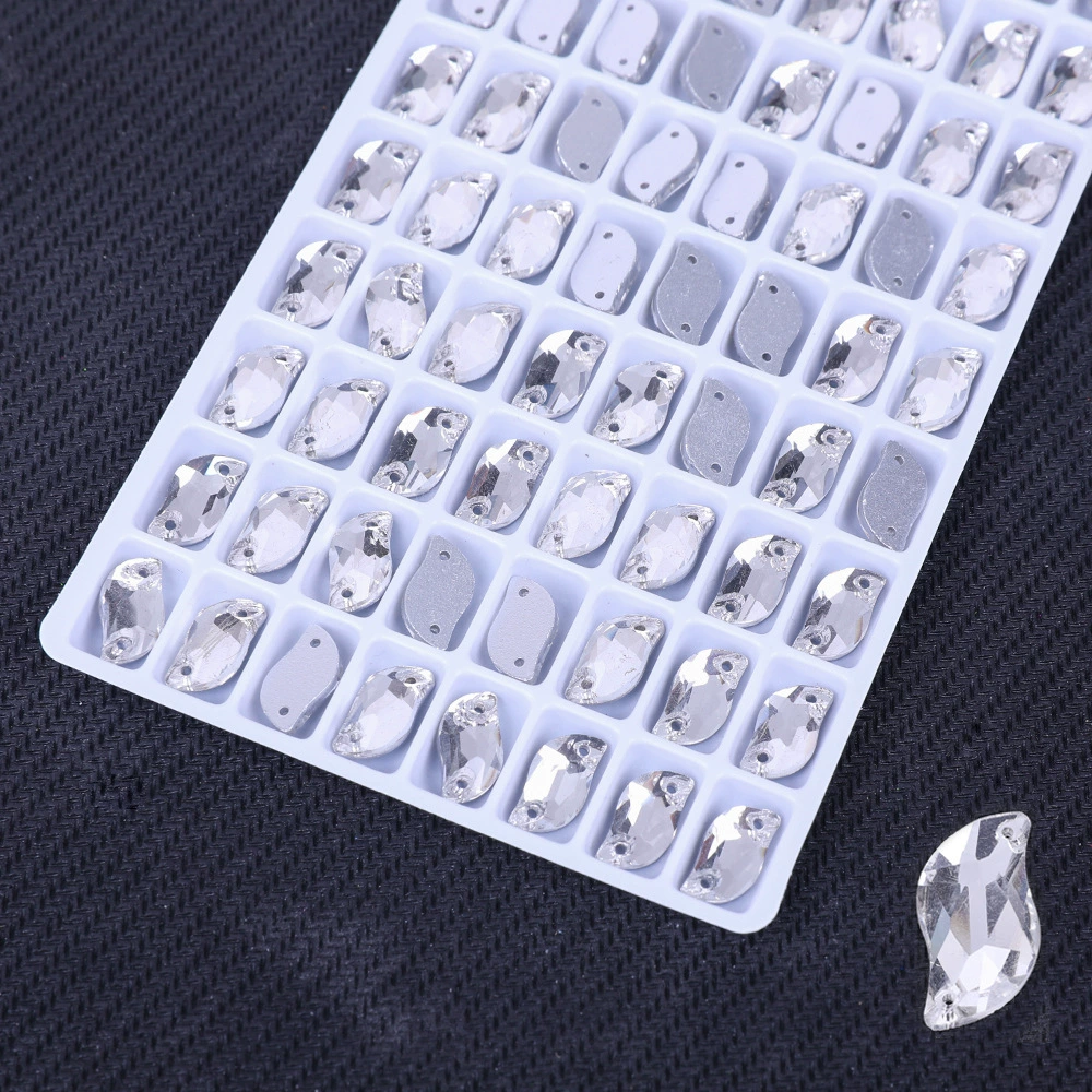 Клавиша S-образная стекло ручной шов Diamond двойное отверстие длинная кристальная пряжка белый AB бриллиант украшения diy
