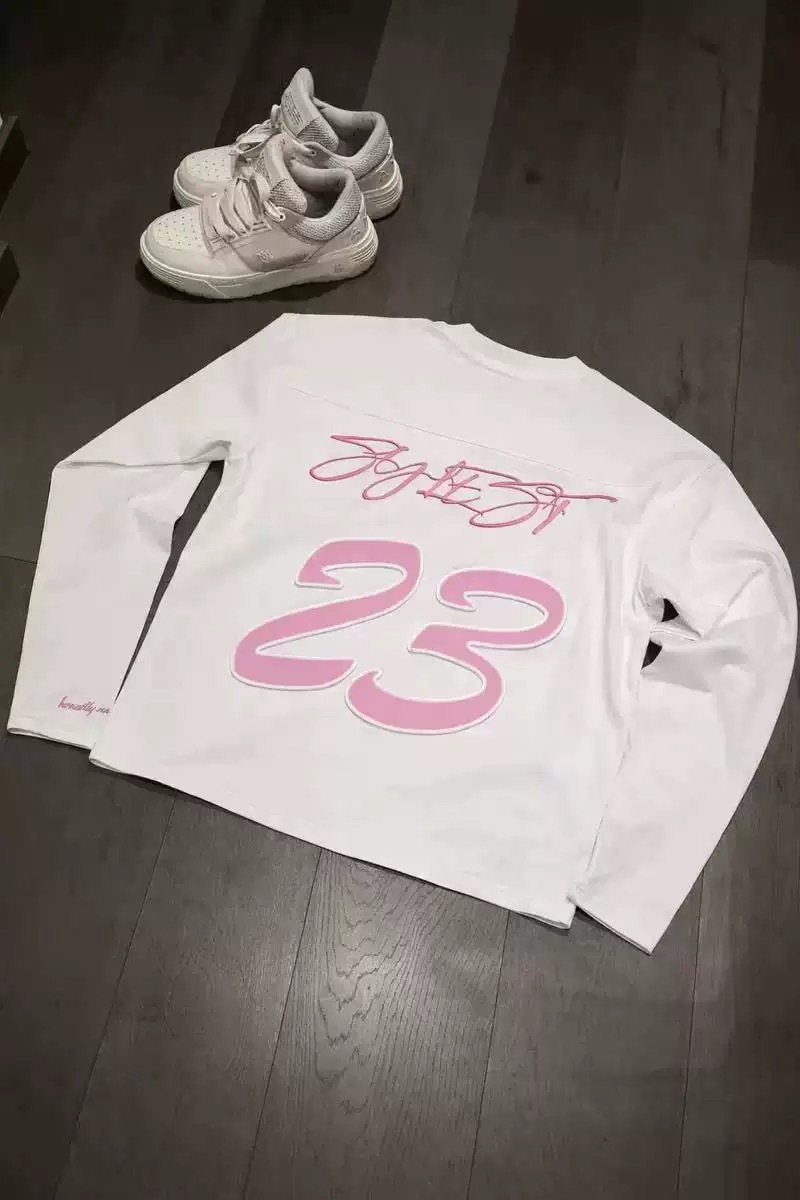 Hellstar Sports Cursive Script 23 T-shirt White Pink