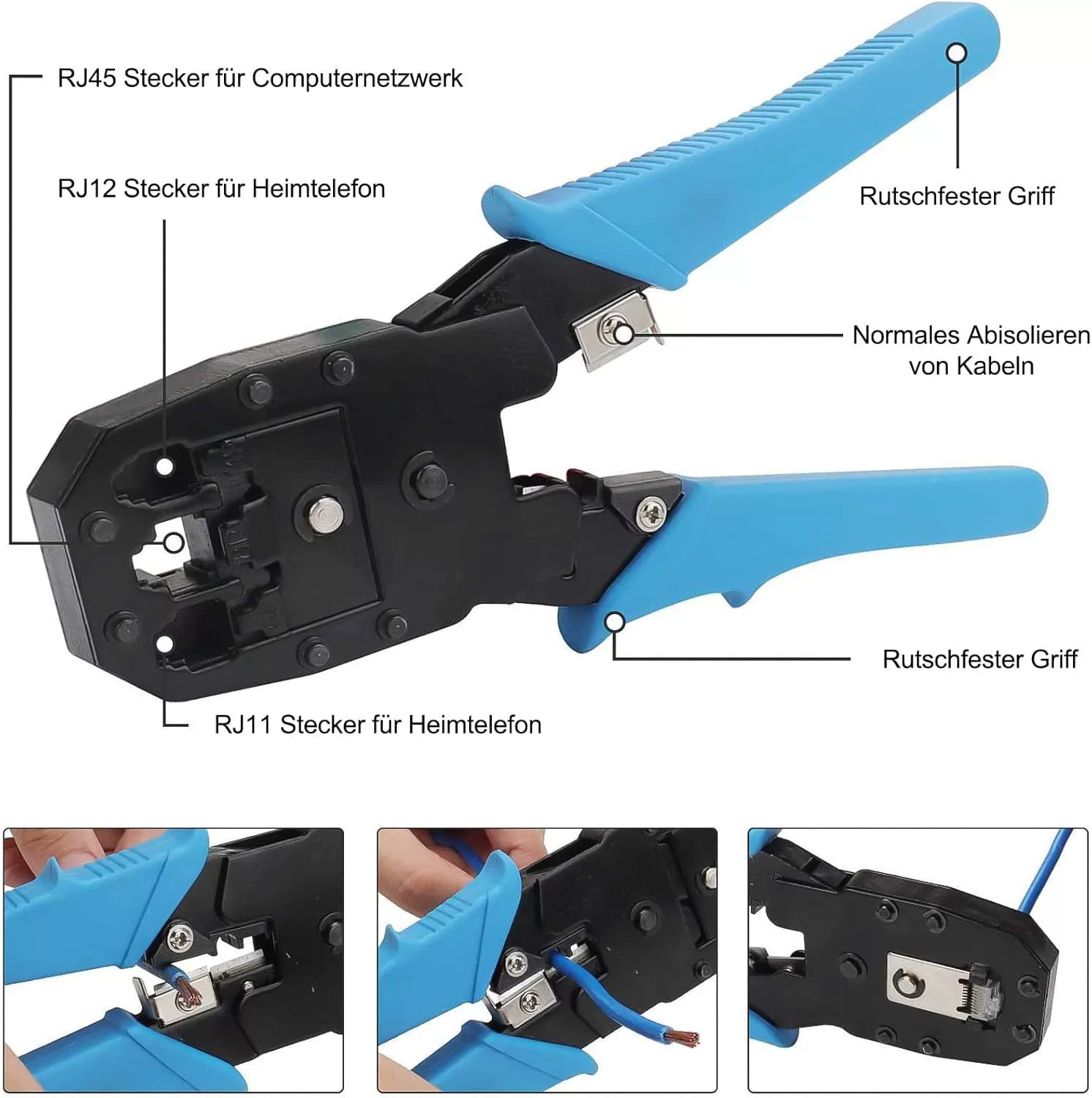 JENABOM 12 в 1 набор обжимных инструментов RJ45 RJ12 RJ11 CAT5, CAT6