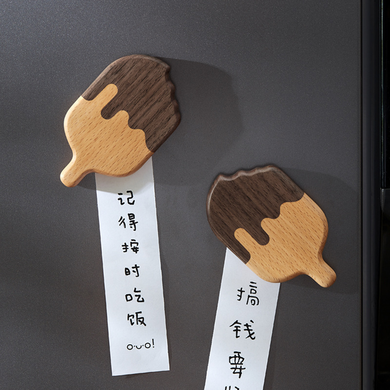 Ice Cream Bottle Opener Refrigerator Sticker Creative Personalized Soda Bottle Opener Beer Bottle Opener Log Desktop Ornament Gift