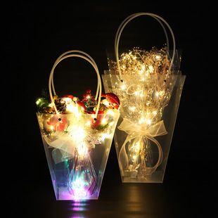 Flowers transparent handbag pp transparent bouquet potted handbag florist floral fleshy packaging material flower bag