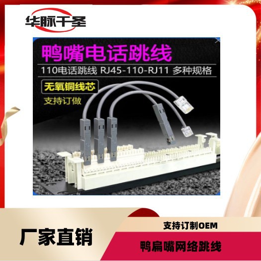 电话鸭嘴跳线RJ45网络转语音配线架110型纯铜电话线检测试2芯RJ11