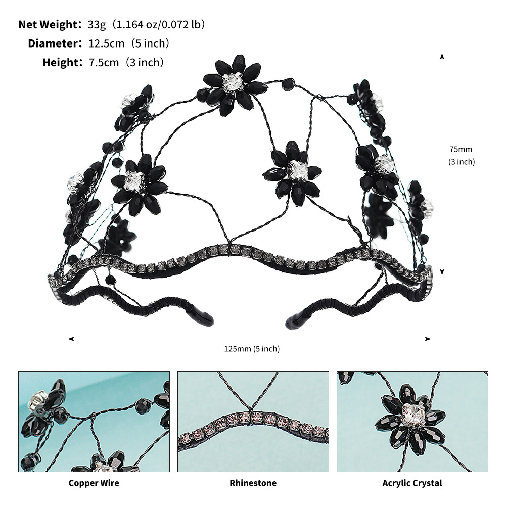 Femmes Élégant Fleur Cristal Artificiel Strass Bande De Cheveux display picture 2