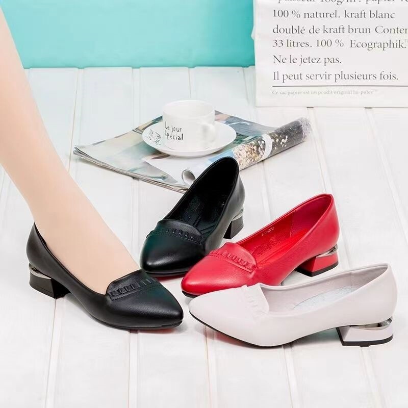 Spring and Autumn Women's Shoes New Trendy Flats Medium Heel Square Heel Round Toe Shallow Mouth Casual Versatile Professional Shoes Low Top Soft Sole Non-Slip Spring and Autumn Women's Shoes New Trendy Flats Medium Heel Square Heel Round Toe Shallow Mouth Casual Versatile Professional Shoes Low Top Soft Sole Non-Slip