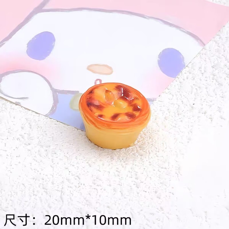 模擬食品おもちゃエッグタルト樹脂アクセサリー diy クリーム接着剤キーホルダー携帯電話ケース水カップ下駄装飾材料|undefined